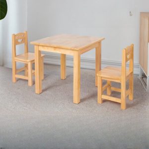 "Natural Color Timber Kids Computer Desk with Chair"