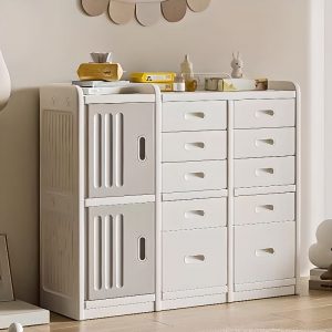 "White Standard Kids Bookshelf with 2 Shelves, Horizontal/Vertical Orientation, Polymer Shelf, 2/3/4 Doors, and Closed Back"