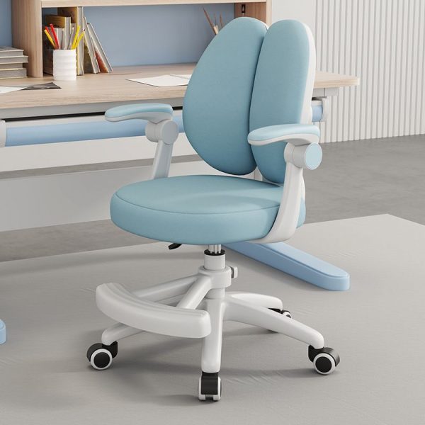 "Adjustable Height Ergonomic Kids Chair With Arms and Lockable Wheels, Upholstered Chair(s)"